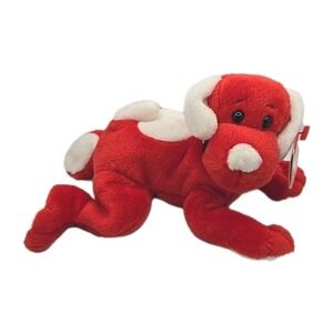 2004 Ty Beanie Baby "Sugar-Pie" Retired Red White Dog BB7
